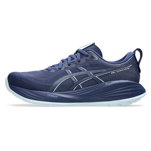 Men`s GEL-Cumulus 27 Running Shoes Indigo Blue and Cool Grey Footwear Asics