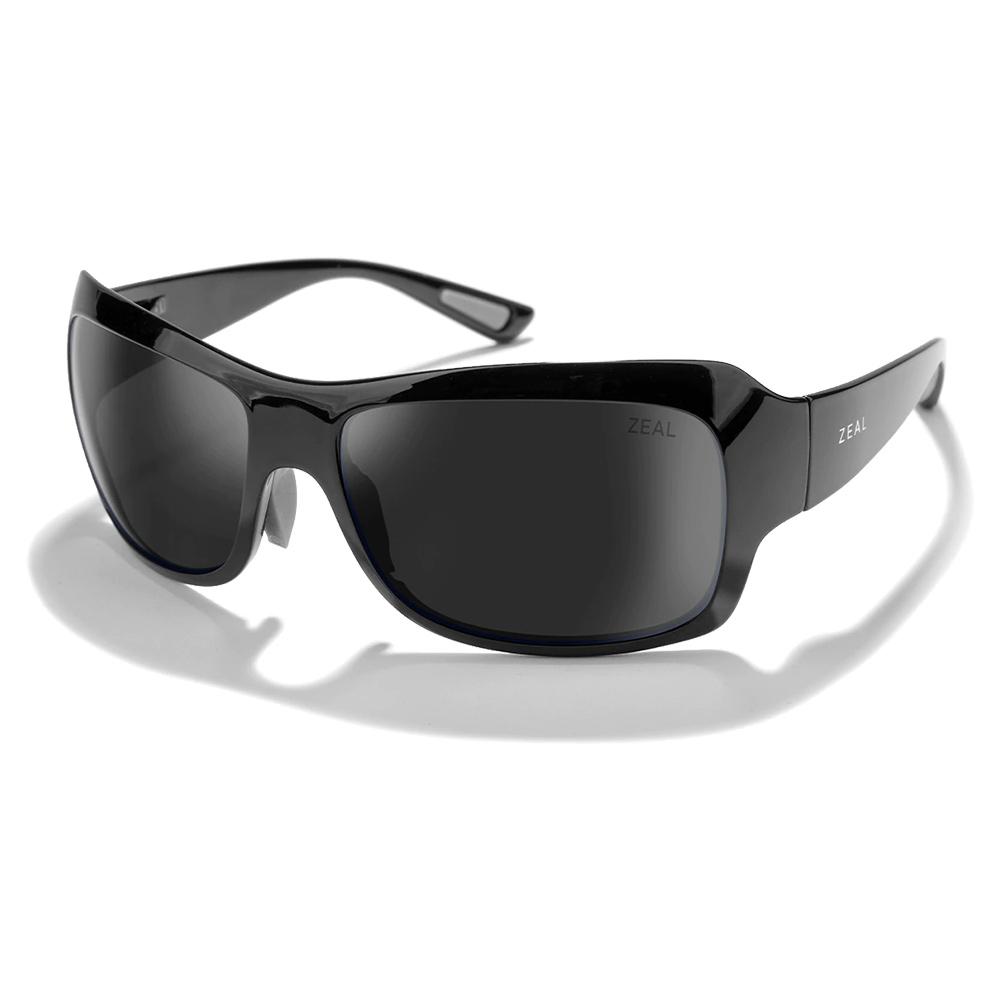 Nucla Plant-Based Wrap Polarized Sunglasses Gloss Black and Dark Grey Accessories Zeal Optics