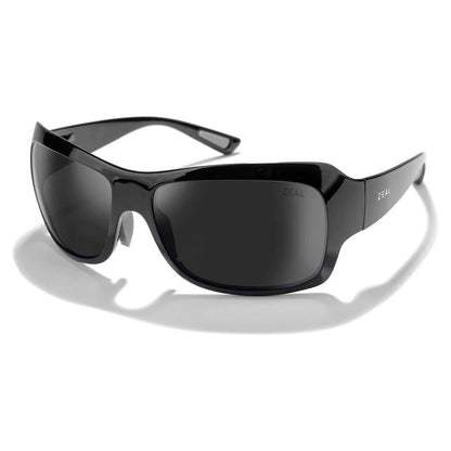 Nucla Plant-Based Wrap Polarized Sunglasses Gloss Black and Dark Grey Accessories Zeal Optics