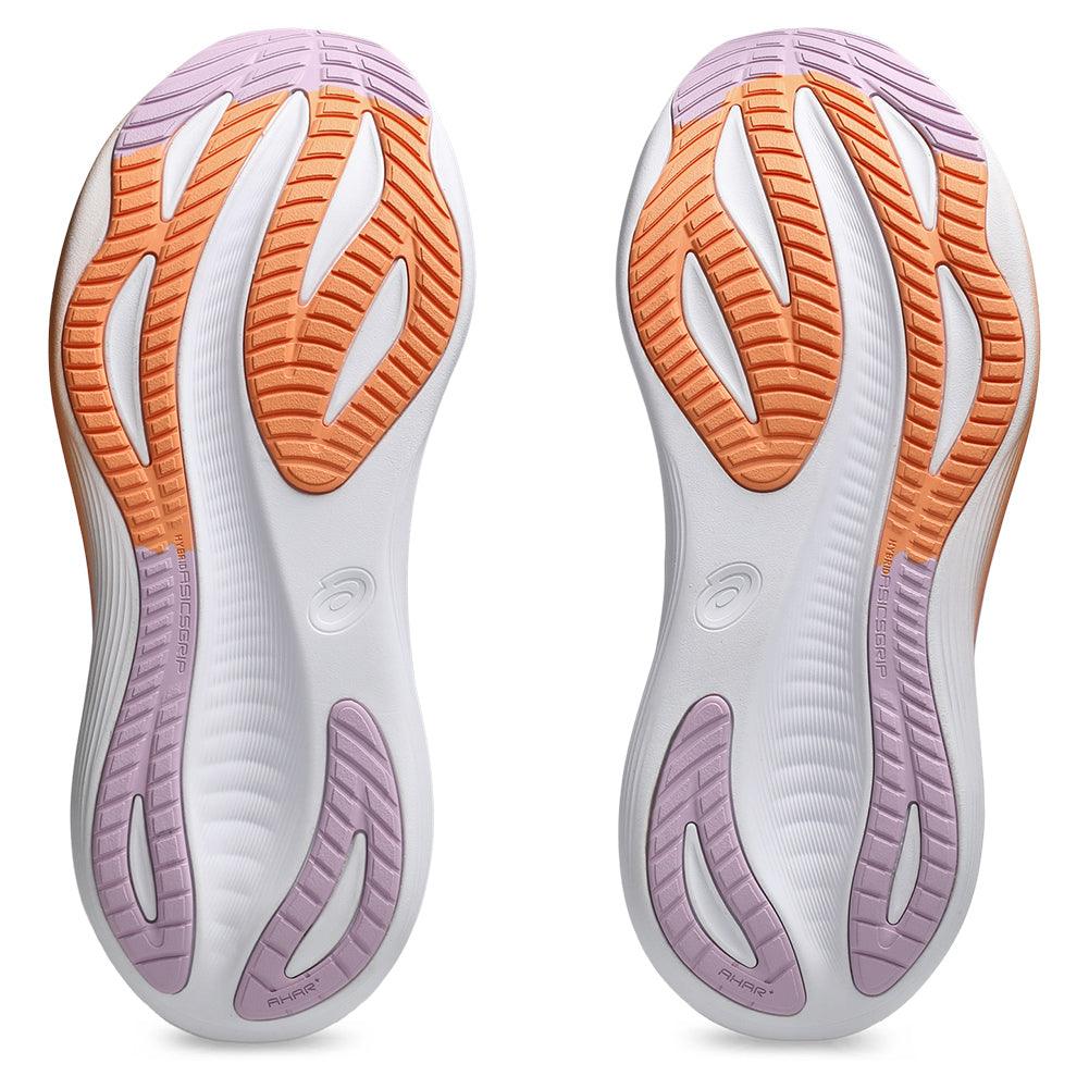 Women`s GEL-Nimbus 27 Running Shoes White and Light Ube Footwear Asics