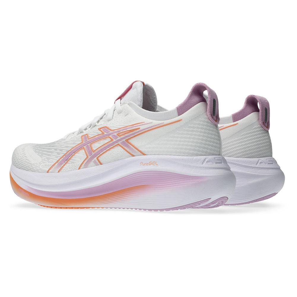 Women`s GEL-Nimbus 27 Running Shoes White and Light Ube Footwear Asics