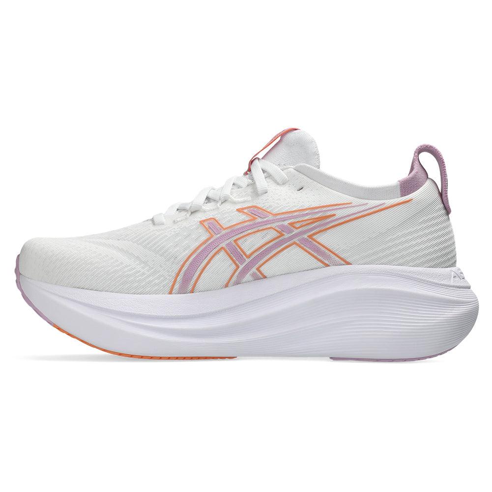 Women`s GEL-Nimbus 27 Running Shoes White and Light Ube Footwear Asics