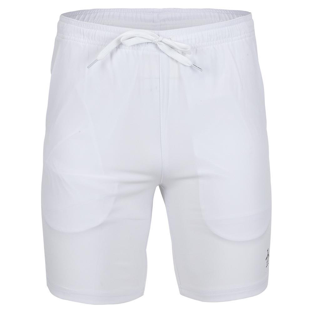 Men's Solid Performance 8 Inch Tennis Short Bright White Apparel Penguin