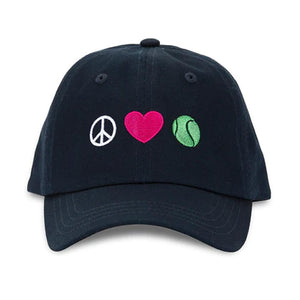 Kids Tennis Camper Hat Peace Love Tennis Ame And Lulu