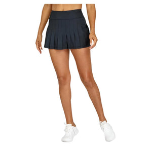 Women's Jillian 13.5 Inch Pleated Tennis Skort Onyx Apparel Tail