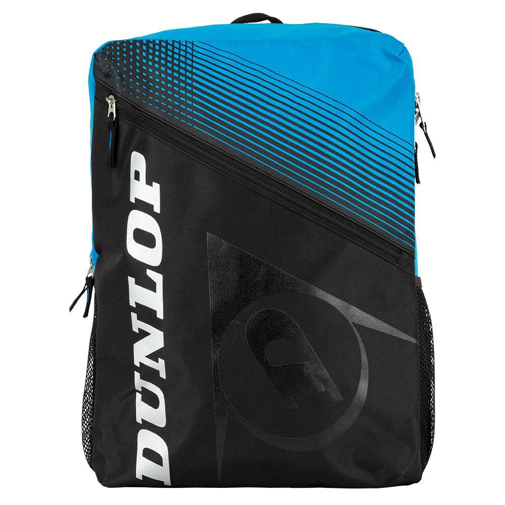 FX Club 1 Pack Tennis Backpack Black and Blue Bags Dunlop