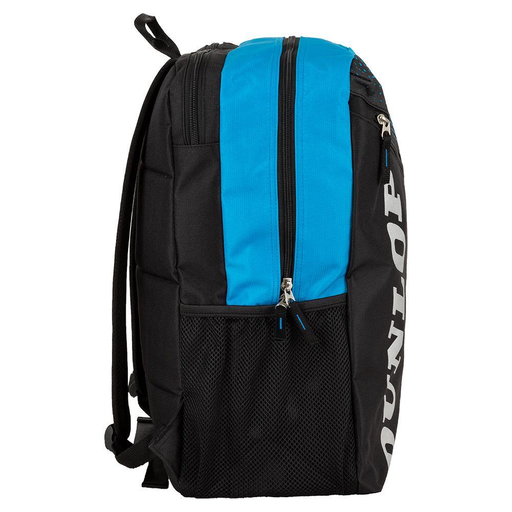 FX Club 1 Pack Tennis Backpack Black and Blue Bags Dunlop