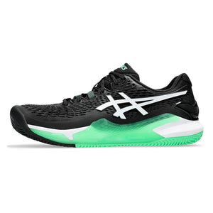 Men's GEL-Resolution 9 Clay Tennis Shoes Black and New Leaf Footwear Asics
