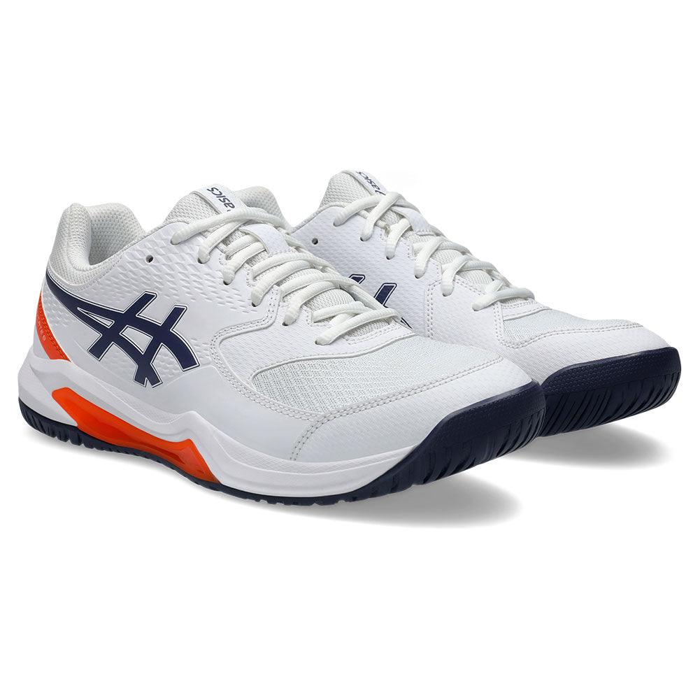 Men`s GEL-Dedicate 8 Tennis Shoes White and Indigo Fog Footwear Asics