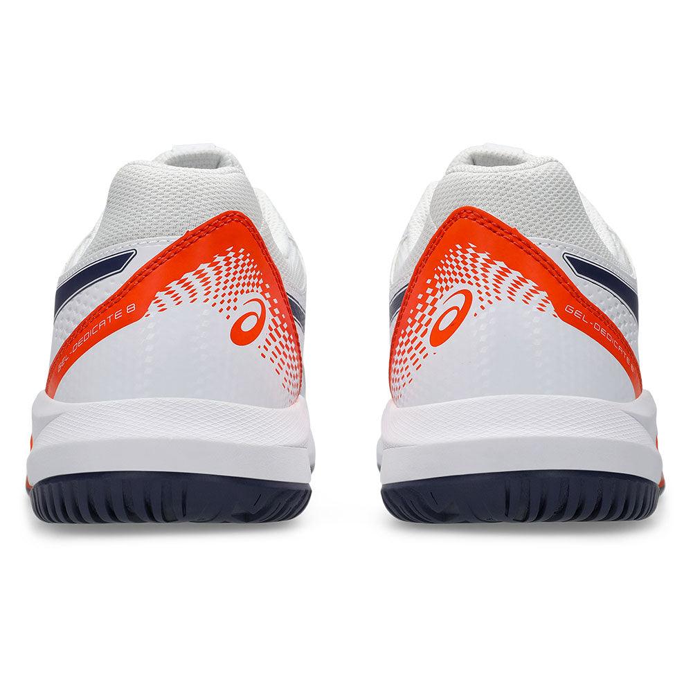 Men`s GEL-Dedicate 8 Tennis Shoes White and Indigo Fog Footwear Asics