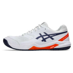 Men`s GEL-Dedicate 8 Tennis Shoes White and Indigo Fog Footwear Asics