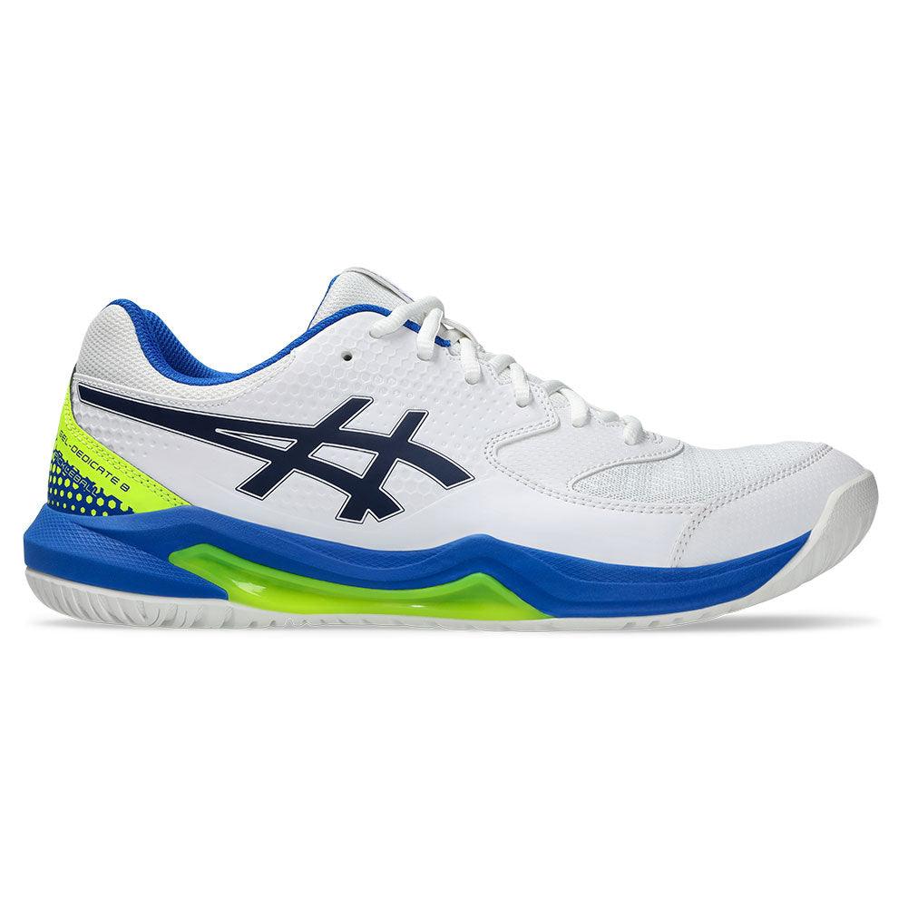 Men`s GEL-Dedicate 8 Pickleball Shoes White and Black Footwear Asics