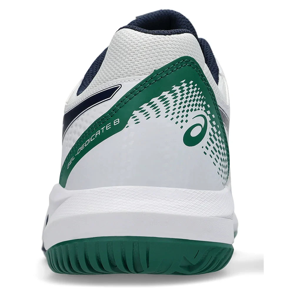 Men`s GEL-Dedicate 8 Wide Tennis Shoes White and Midnight Footwear Asics