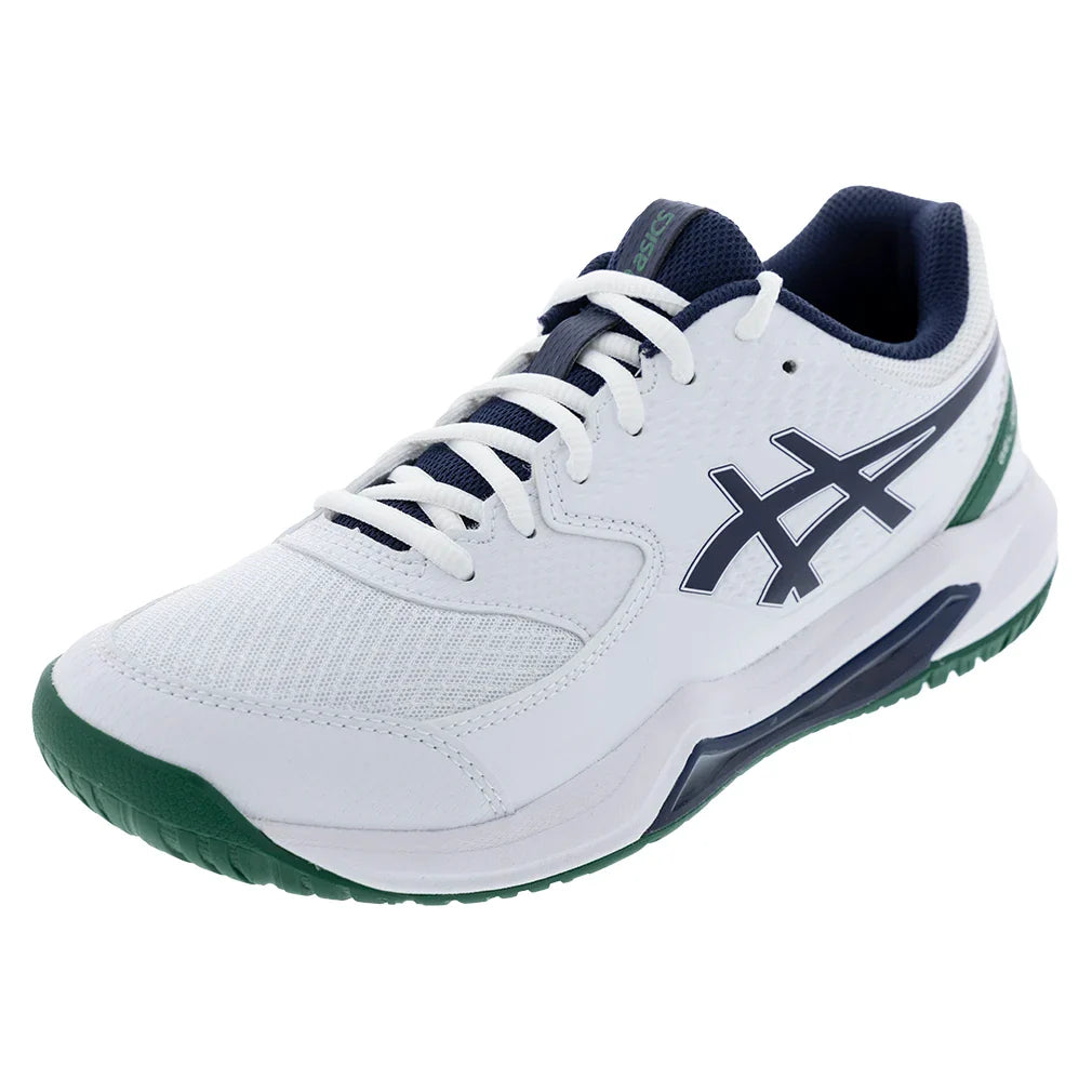 Men`s GEL-Dedicate 8 Wide Tennis Shoes White and Midnight Footwear Asics