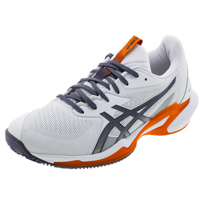 Men`s Solution Speed FF 3 Clay Tennis Shoes White and Greyish Purple Footwear Asics