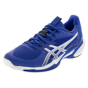 Men`s Solution Speed FF 3 Clay Tennis Shoes Dark Cobalt and White Footwear Asics