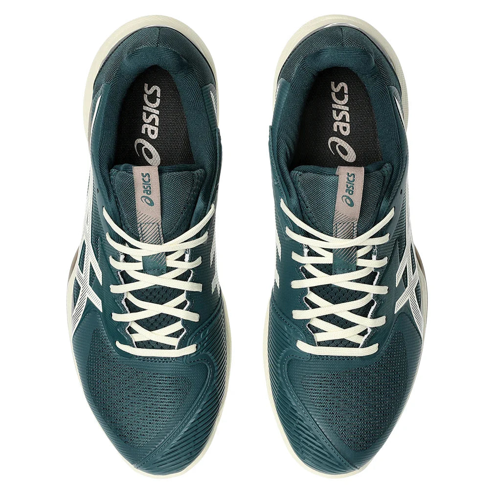 Men`s Solution Speed FF 3 Clay Tennis Shoes Saxon Green and Birch Footwear Asics