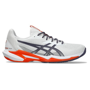 Men`s Solution Speed FF 3 Tennis Shoes White and Greyish Purple Footwear Asics