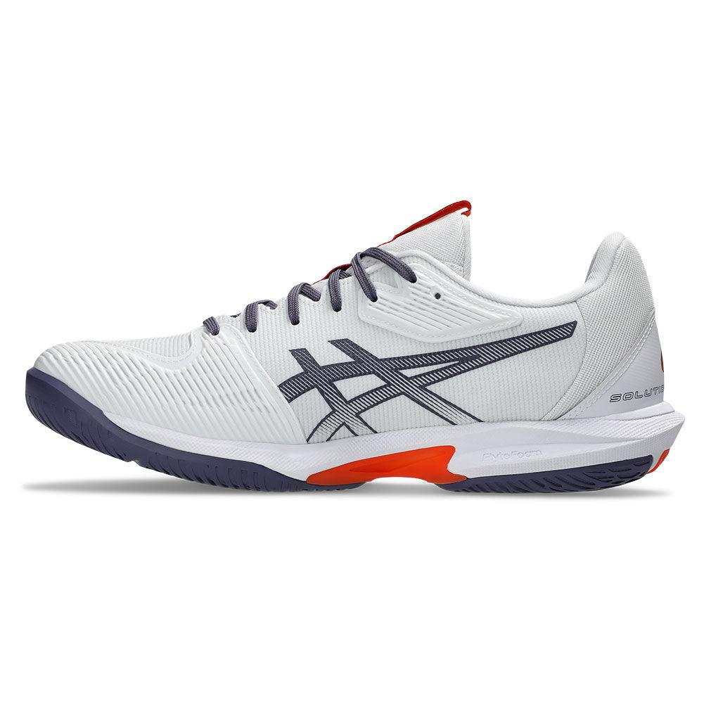 Men`s Solution Speed FF 3 Tennis Shoes White and Greyish Purple Footwear Asics