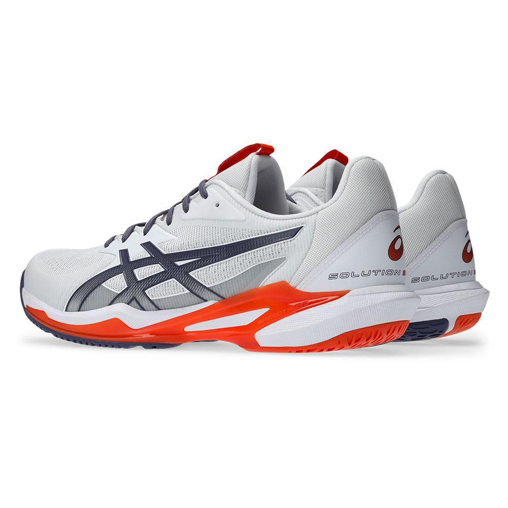 Men`s Solution Speed FF 3 Tennis Shoes White and Greyish Purple Footwear Asics