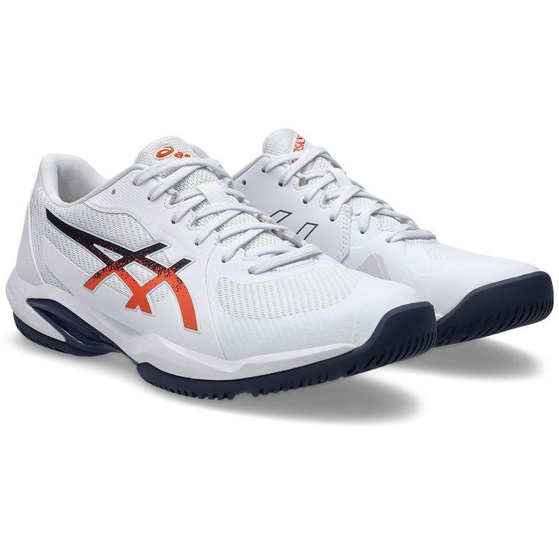 Men`s Solution Swift FF 2 Tennis Shoes White and Nova Orange Footwear Asics