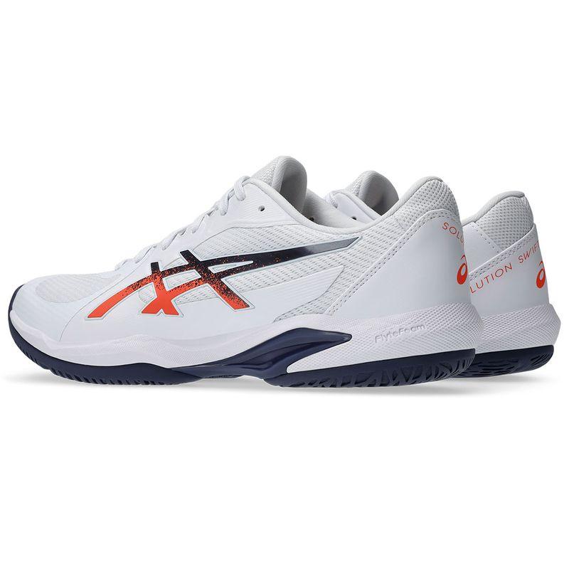 Men`s Solution Swift FF 2 Tennis Shoes White and Nova Orange Footwear Asics