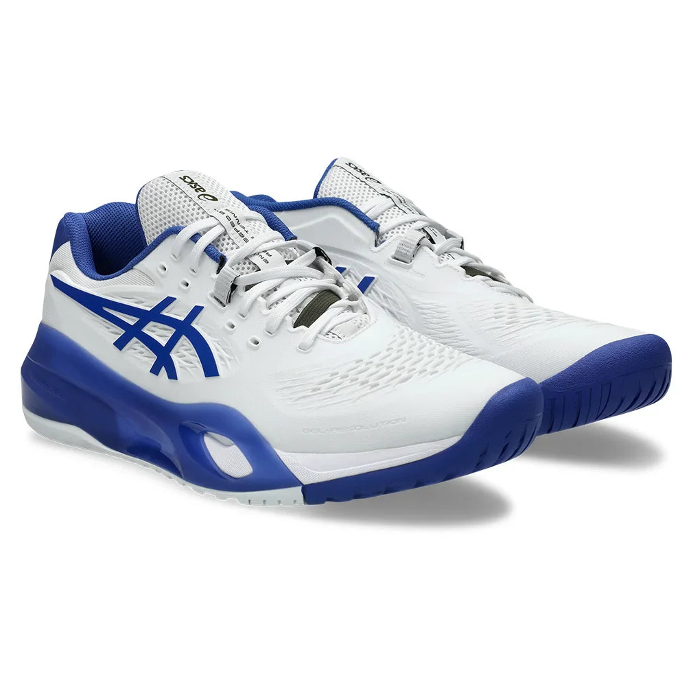 Men`s GEL-Resolution X Tennis Shoes White and Dark Cobalt Footwear Asics