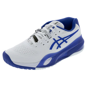 Men`s GEL-Resolution X Tennis Shoes White and Dark Cobalt Footwear Asics