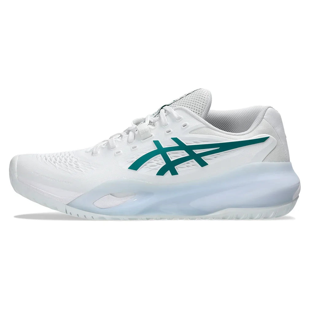 Men`s GEL-Resolution X Tennis Shoes White and Pitch Green Footwear Asics