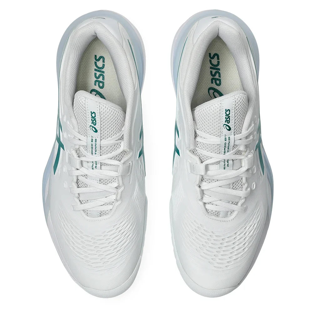 Men`s GEL-Resolution X Tennis Shoes White and Pitch Green Footwear Asics