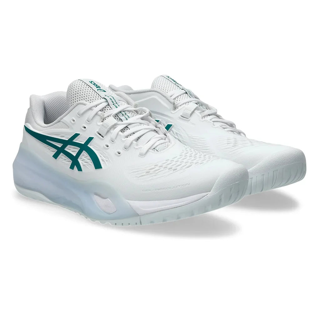 Men`s GEL-Resolution X Tennis Shoes White and Pitch Green Footwear Asics