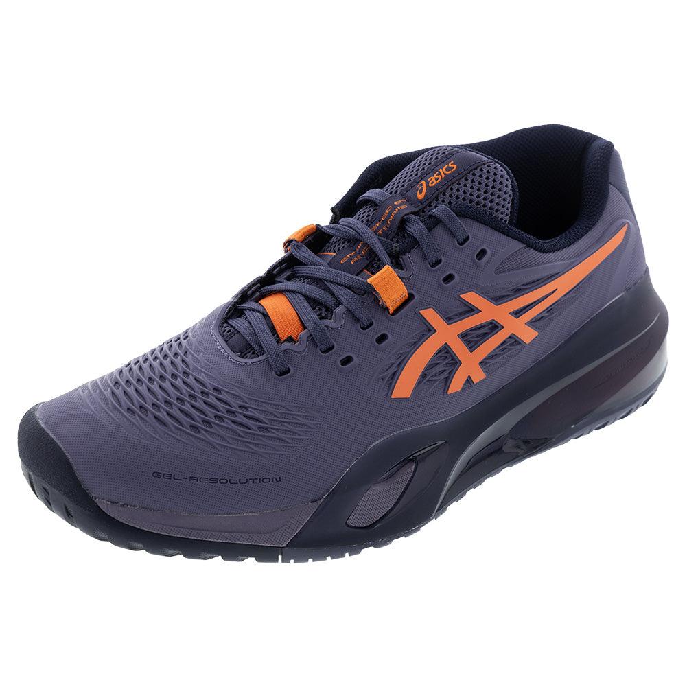 Men`s GEL-Resolution X Tennis Shoes Greyish Purple and Nova Orange Footwear Asics