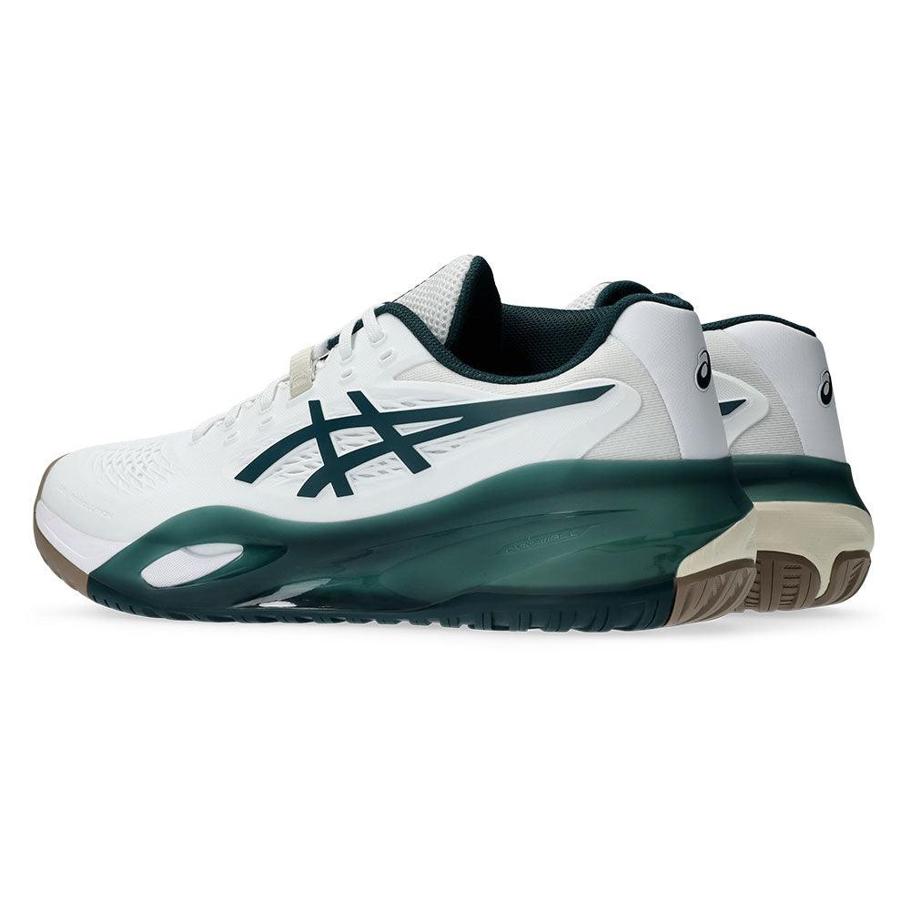 Men`s GEL-Resolution X Tennis Shoes White and Saxon Green Footwear Asics