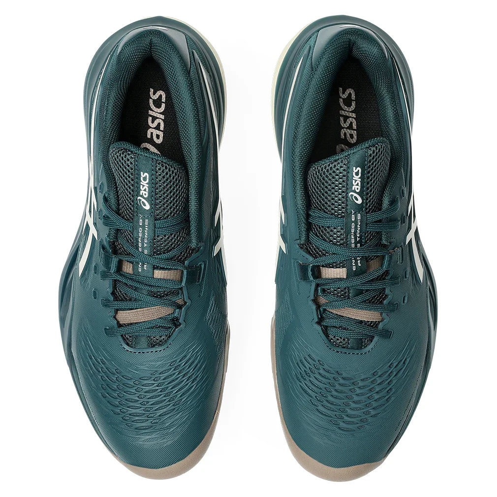 Men`s GEL-Resolution X Tennis Shoes Saxon Green and Birch Footwear Asics