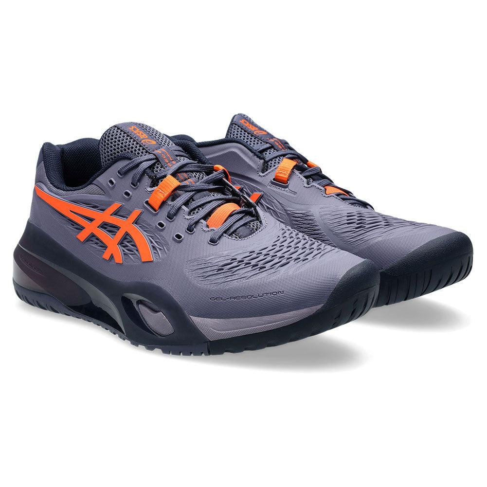 Men`s GEL-Resolution X Tennis Shoes Greyish Purple and Nova Orange Footwear Asics
