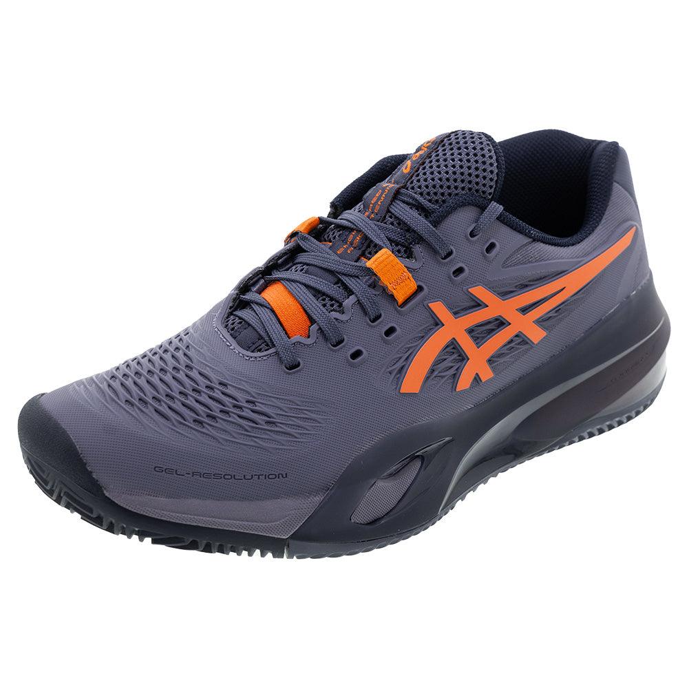 Men`s GEL-Resolution X Clay Tennis Shoes Greyish Purple and Nova Orange Footwear Asics