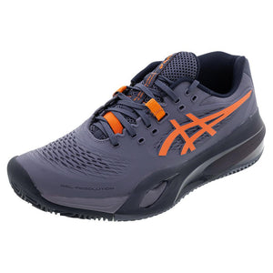 Men`s GEL-Resolution X Clay Tennis Shoes Greyish Purple and Nova Orange Footwear Asics