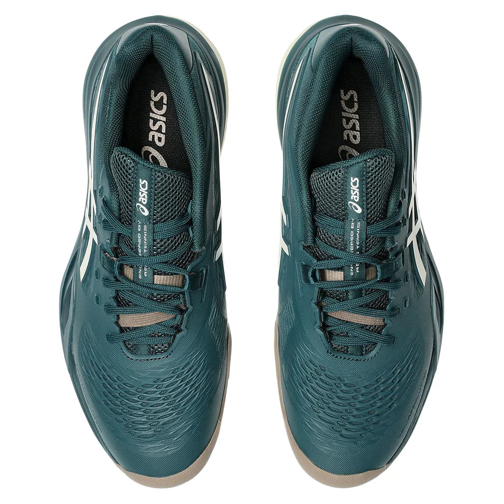Men`s GEL-Resolution X Clay Tennis Shoes Saxon Green and Birch Footwear Asics