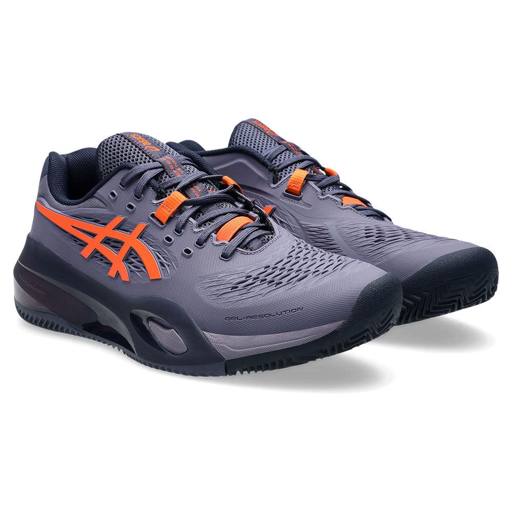 Men`s GEL-Resolution X Clay Tennis Shoes Greyish Purple and Nova Orange Footwear Asics