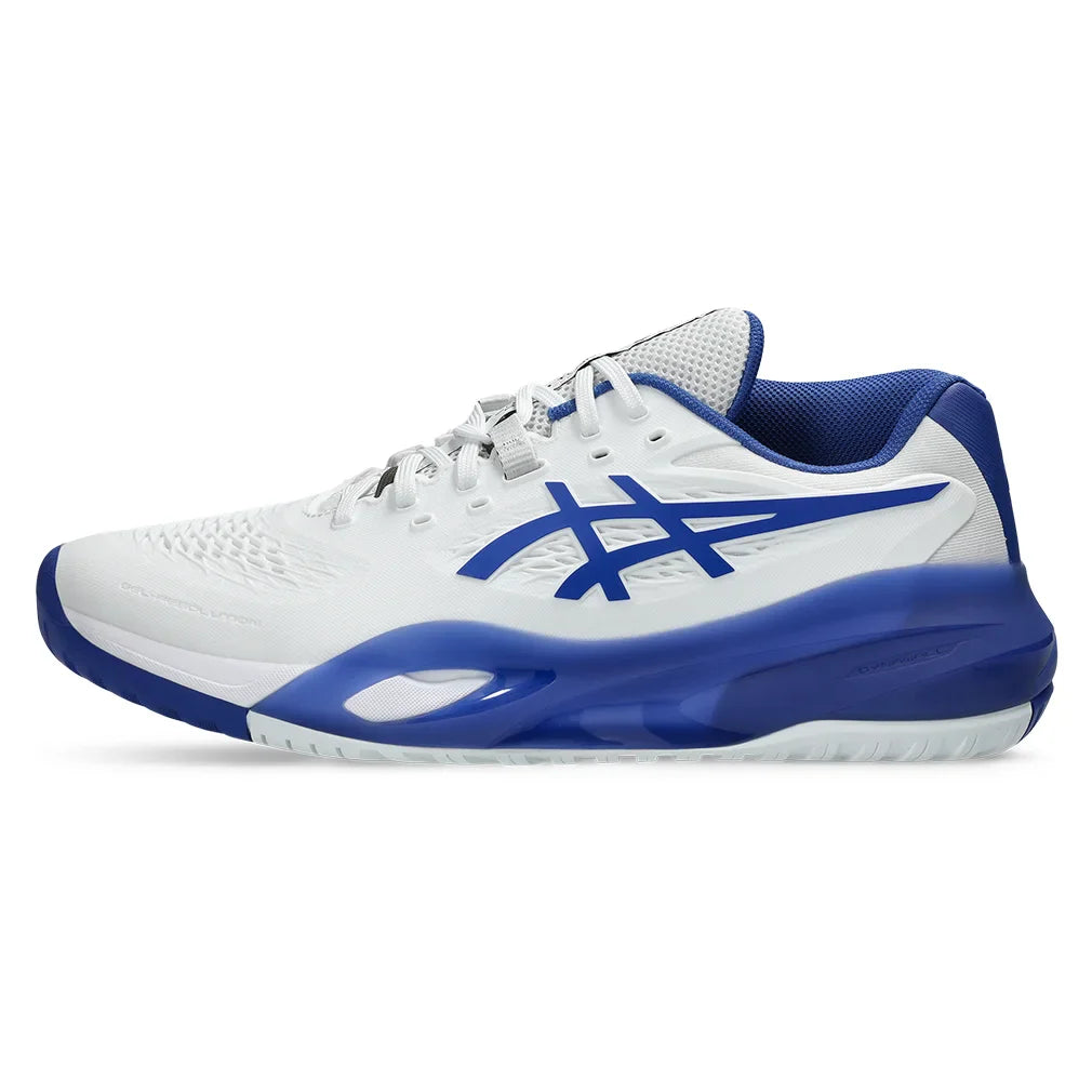 Men`s GEL-Resolution X Wide Tennis Shoes White and Dark Cobalt Footwear Asics