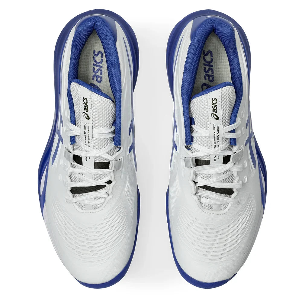 Men`s GEL-Resolution X Wide Tennis Shoes White and Dark Cobalt Footwear Asics