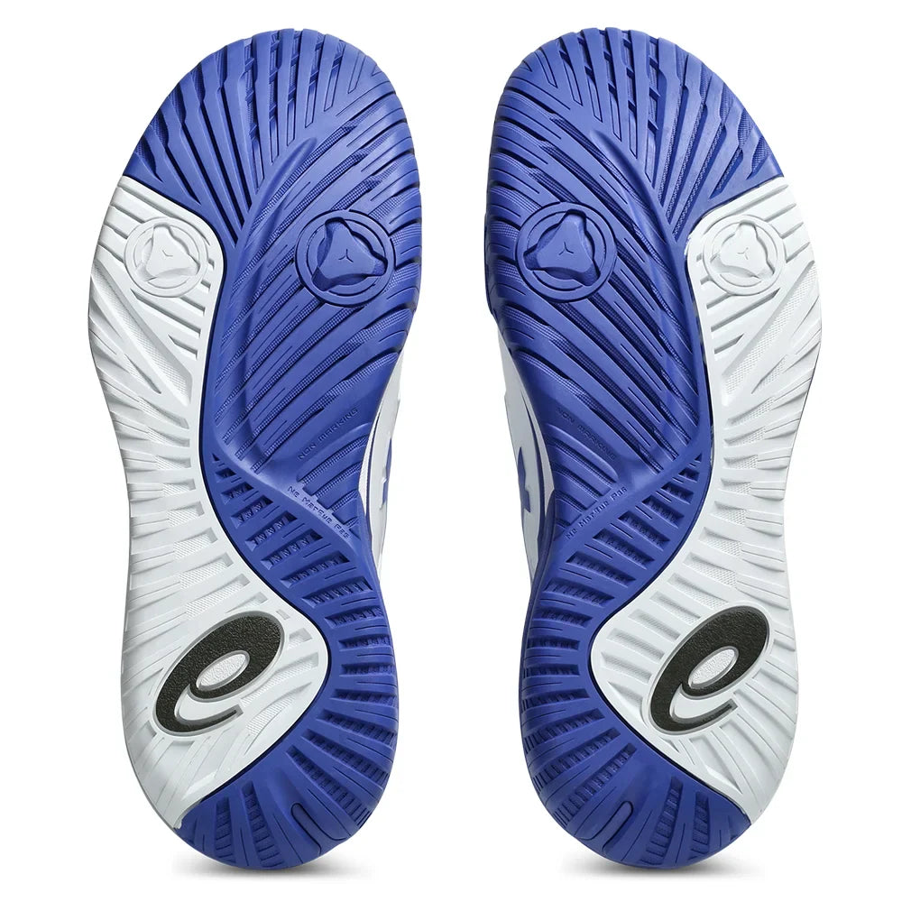 Men`s GEL-Resolution X Wide Tennis Shoes White and Dark Cobalt Footwear Asics