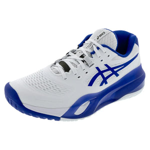Men`s GEL-Resolution X Wide Tennis Shoes White and Dark Cobalt Footwear Asics