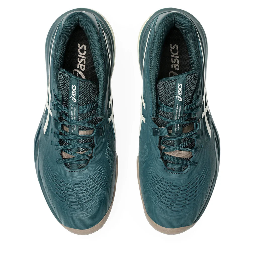 Men`s GEL-Resolution X Wide Tennis Shoes Saxon Green and Birch Footwear Asics