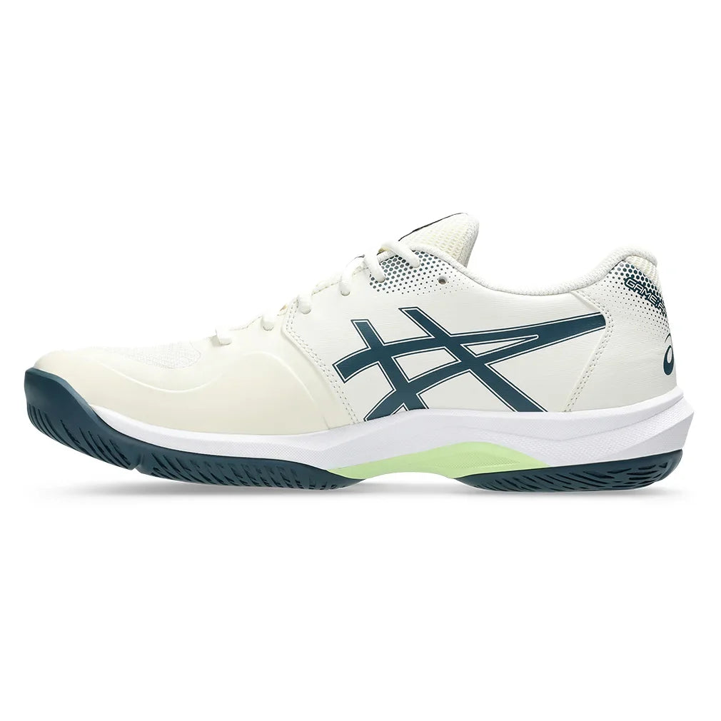Men`s Game FF Pickleball Shoes Cream and Tranquil Teal Footwear Asics