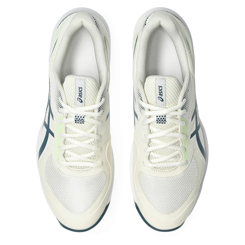 Men`s Game FF Pickleball Shoes Cream and Tranquil Teal Footwear Asics