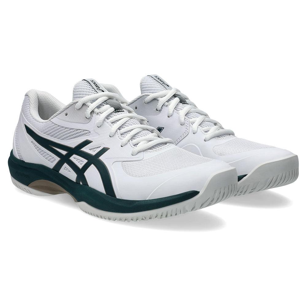 Men`s Game FF Tennis Shoes White and Saxon Green Footwear Asics
