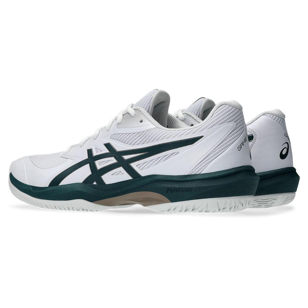 Men`s Game FF Tennis Shoes White and Saxon Green Footwear Asics