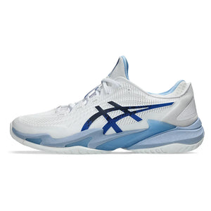 Men`s Court FF 3 Novak Tennis Shoes White and Tuna Blue Footwear Asics