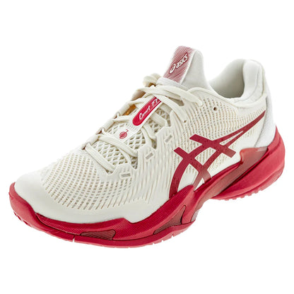 Men`s Court FF 3 Novak Tennis Shoes Cream and Classic Red Footwear Asics